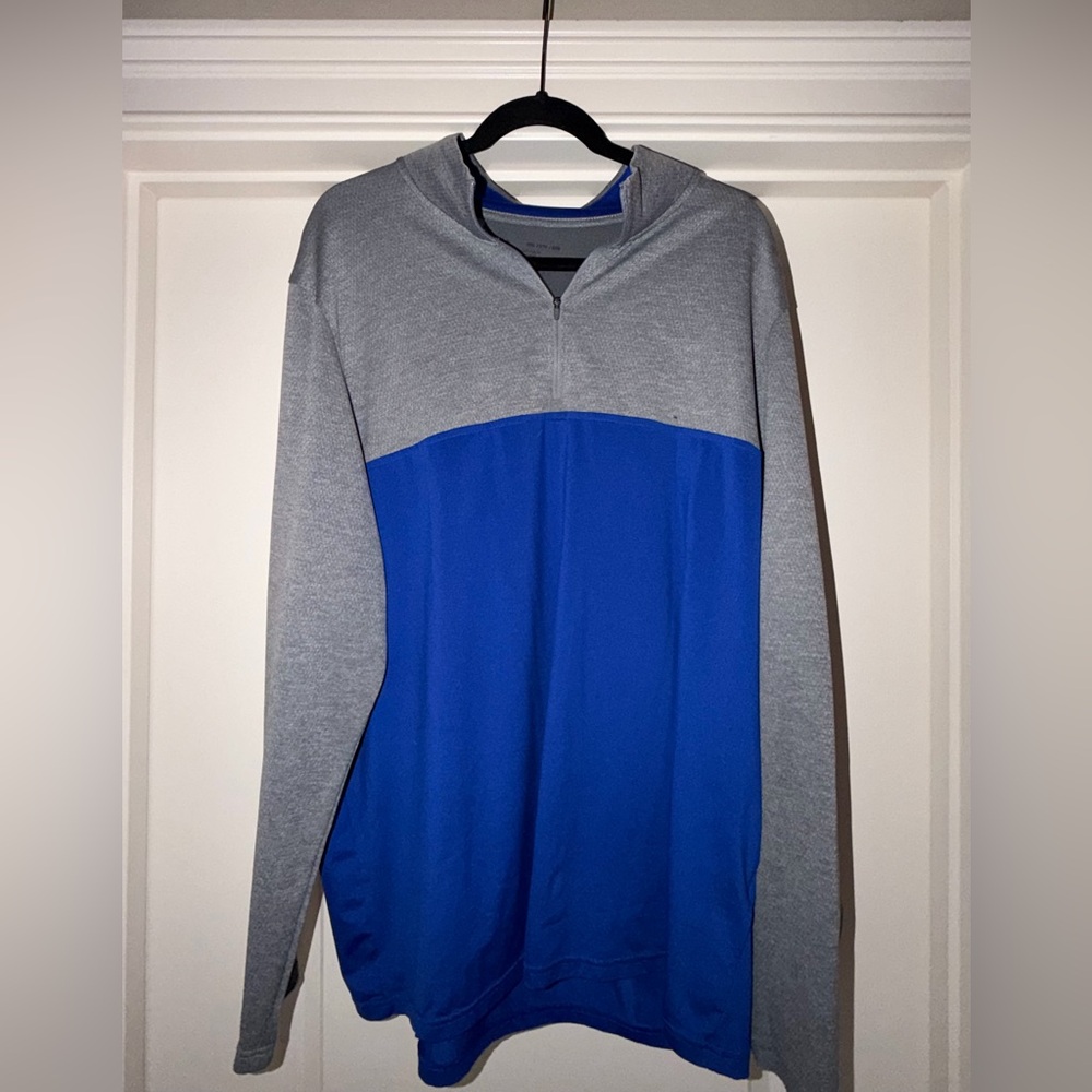 Under Armour Blue and Gray Quarter-Zip Pullover Hoodie